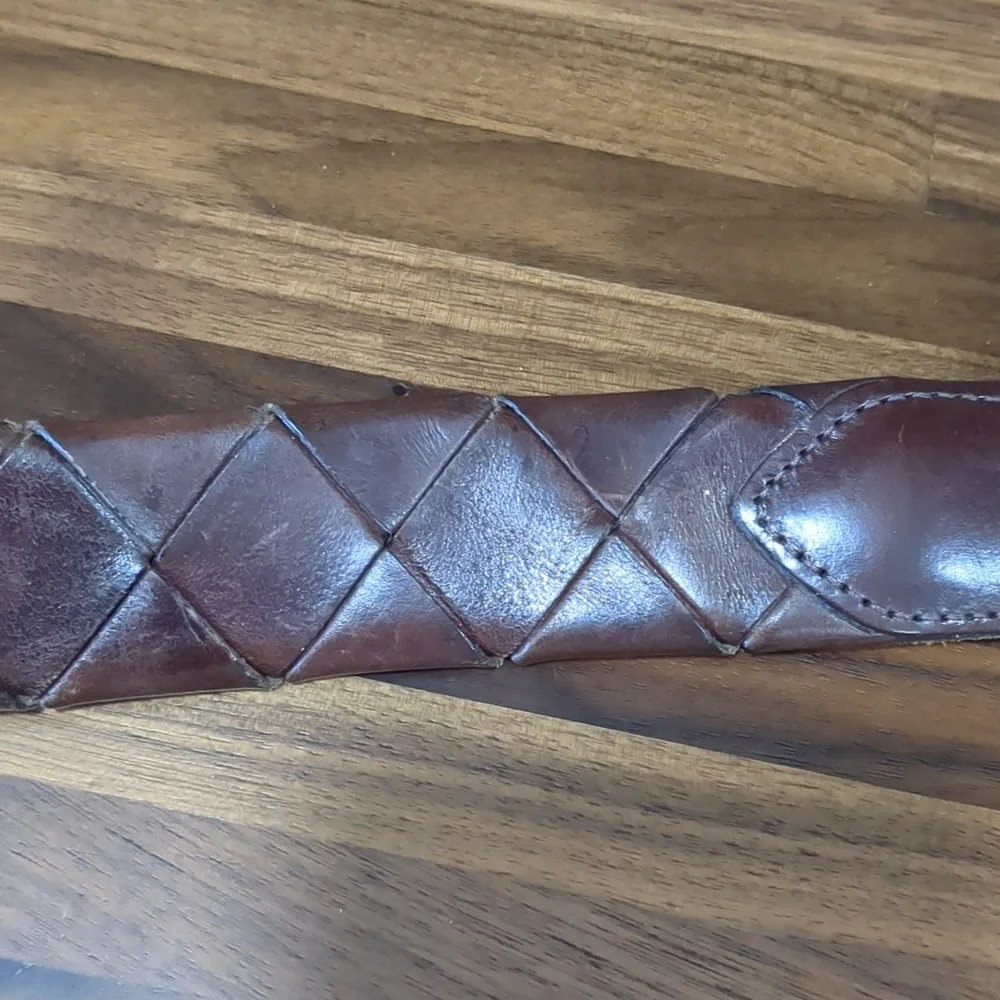 Coach braided brown leather belt size 30